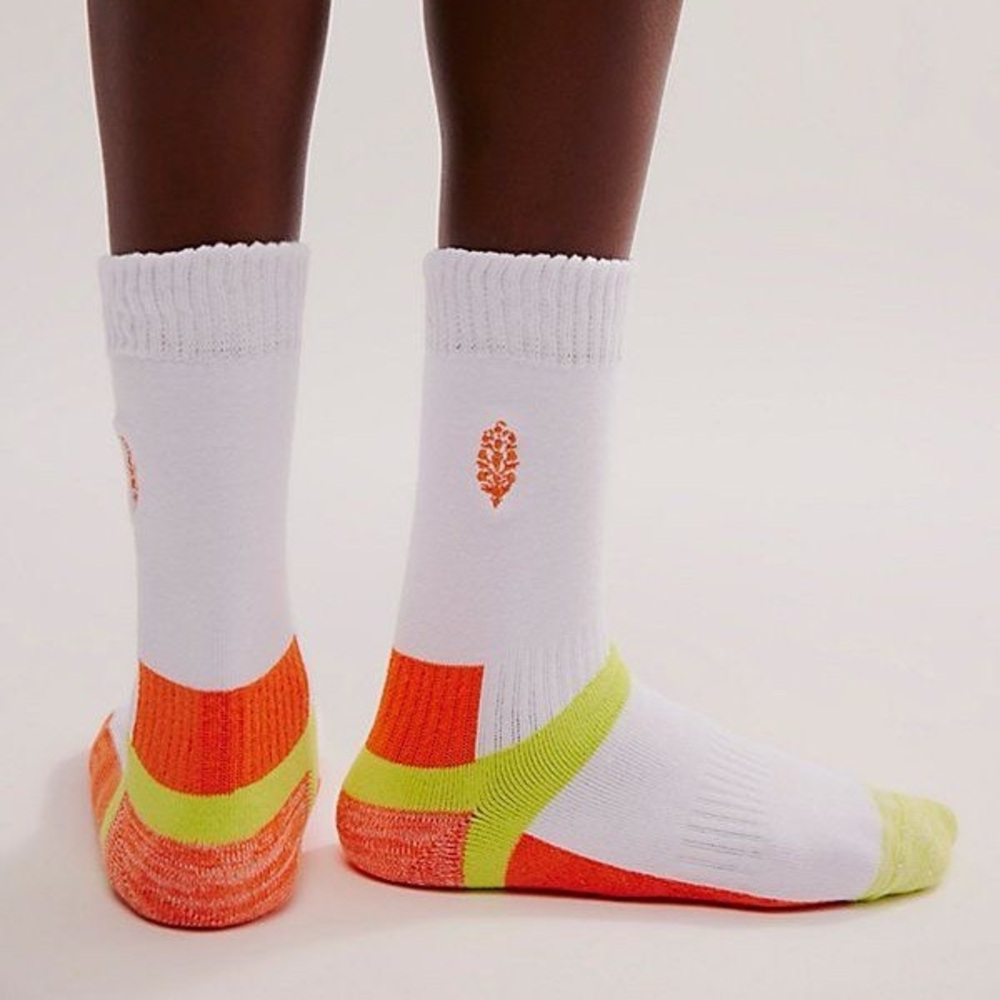 FP Movement - NWT - Total Trek Hike Socks - In the Lime & Orange Combo Colorway